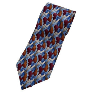 Jerry Garcia 100% Silk Tie Made in the USA Abstract Art Tie Blue Gray Red